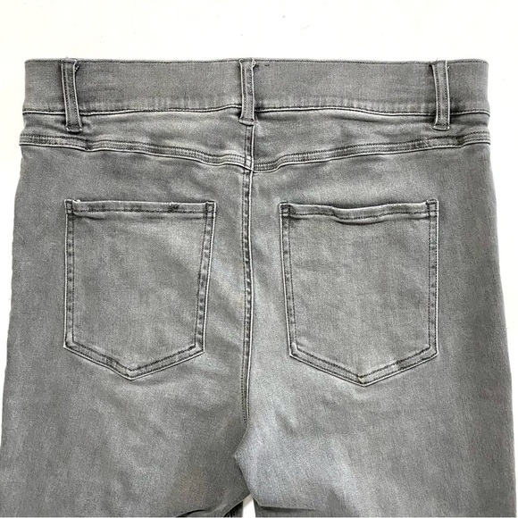 SPANX Gray Distressed Ankle Skinny Jeans Leggings Jeggings Large Stretch Denim - Picture 6 of 13